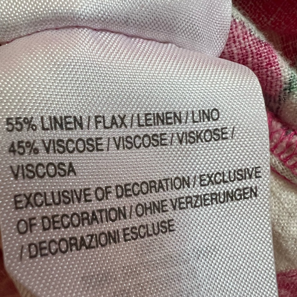 Isaac Mizrahi Live Pink Floral Linen Blend Tunic Dress Boho XL - Picture 4 of 5
